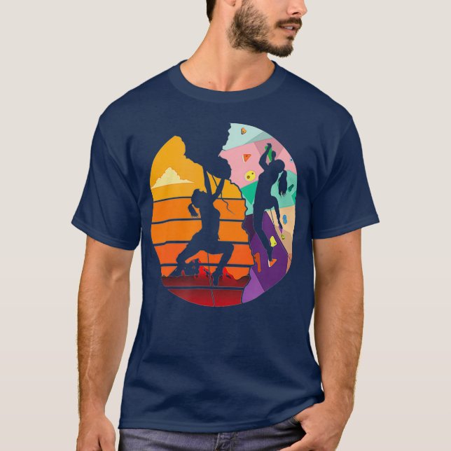 T-shirt Retro Rock Climbing Bouldering Wall (Devant)