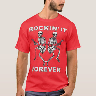 T-shirt Retro Rock Musique danse Skeletons Guitare Rockin