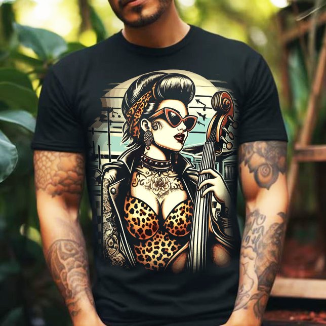 T-shirt Retro Rockabilly Girl (Créateur téléchargé)