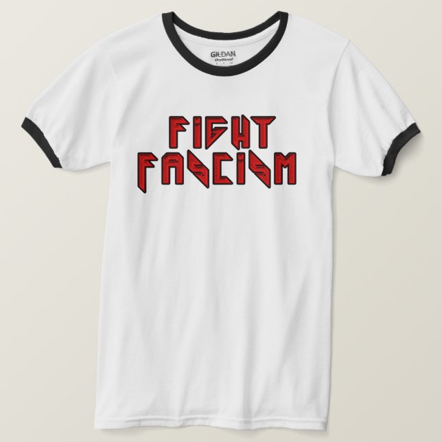 T-shirt Retro Rocker - Combattre le fascisme (Design devant)