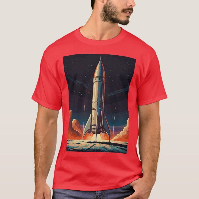 T-shirt Retro Rocketeer Blast to the Past Space Explore (Devant)