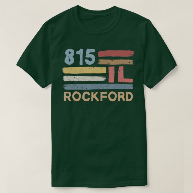 T-shirt Retro Rockford Area Code 815 Residents State Illin (Design devant)
