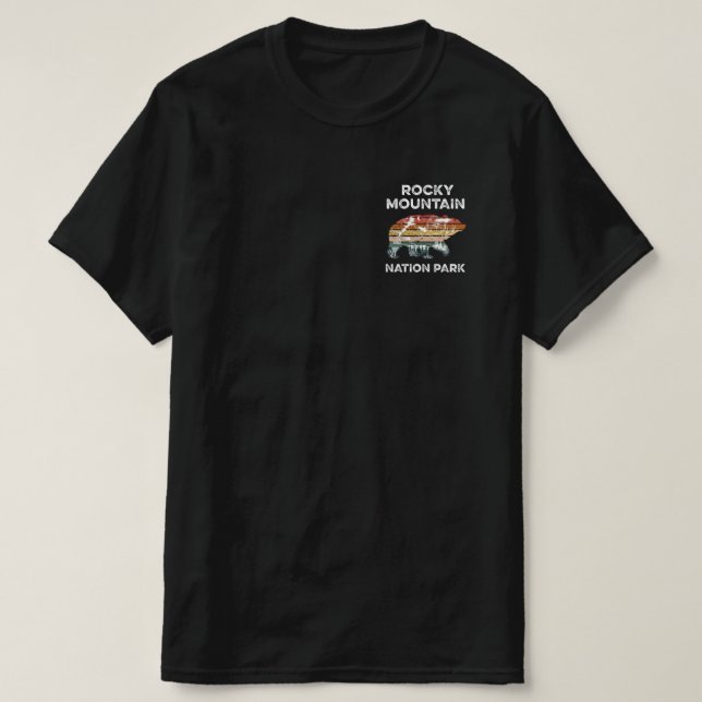 T-SHIRT RÉTRO ROCKY MOUNTAIN PARC NATIONAL COLORADO BEAR (Design devant)