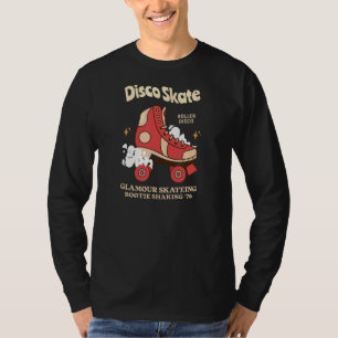 T-shirt Retro Rollerskates 70's Roller Disco Skating Girl