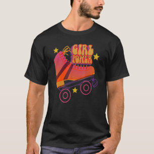 T-shirt Retro Rollerskates 80's Roller Disco Skating Girl