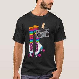 T-shirt Retro Rollerskates Funny 80'S Roller Disco Patinag