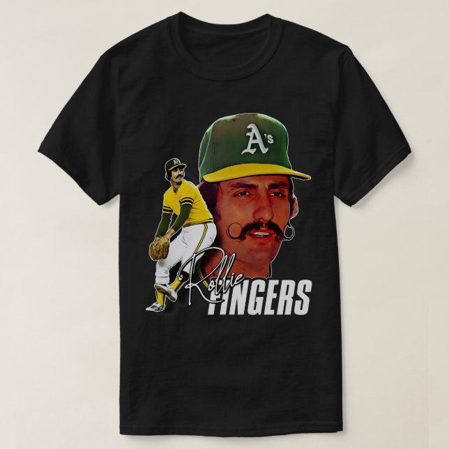 T-shirt Retro Rollie Doigts Handlebar Hommage (Design devant)