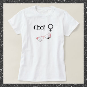 T-shirt Retro Rose et Black Cool fille avec lunettes de so