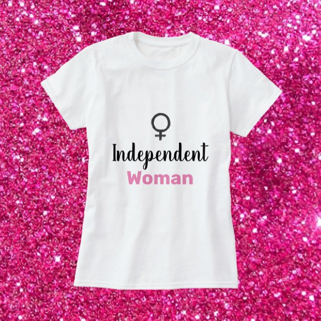 T-shirt Rétro rose et noir femme indépendante (Créateur téléchargé)