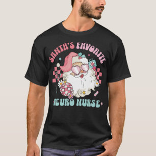 T-shirt Retro rose Noël Père Noël Favori Neuro Nurse