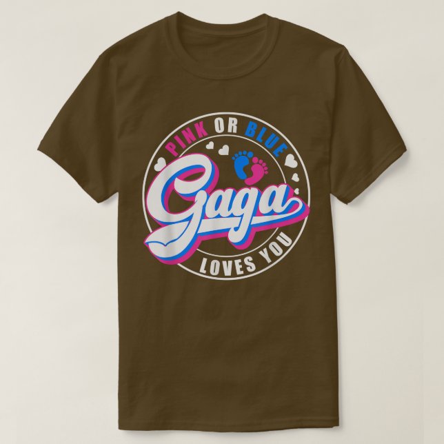 T-shirt Retro Rose Ou Bleu Gaga Vous Aime Bébé Genre Réve (Design devant)