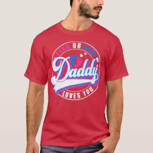 T-shirt Retro Rose Ou Bleu Papa Vous Aime Bébé Genre Rev