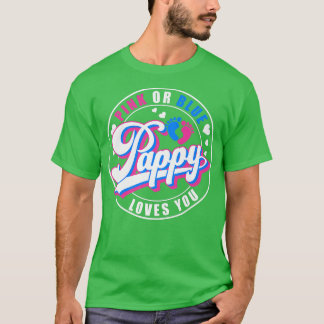 T-shirt Retro rose ou bleu rose Pappy Aime votre bébé Genr