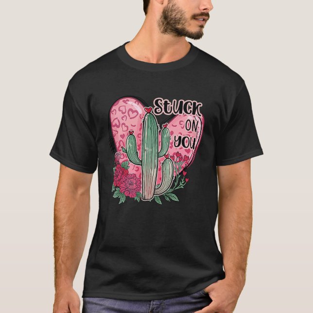 T-shirt Retro Rose Western Desert Valentine's Day Cactus H (Devant)