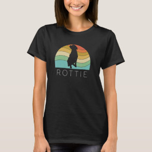 T-shirt Retro Rottweiler Chien Rottie Puppy Maman Papa Vin