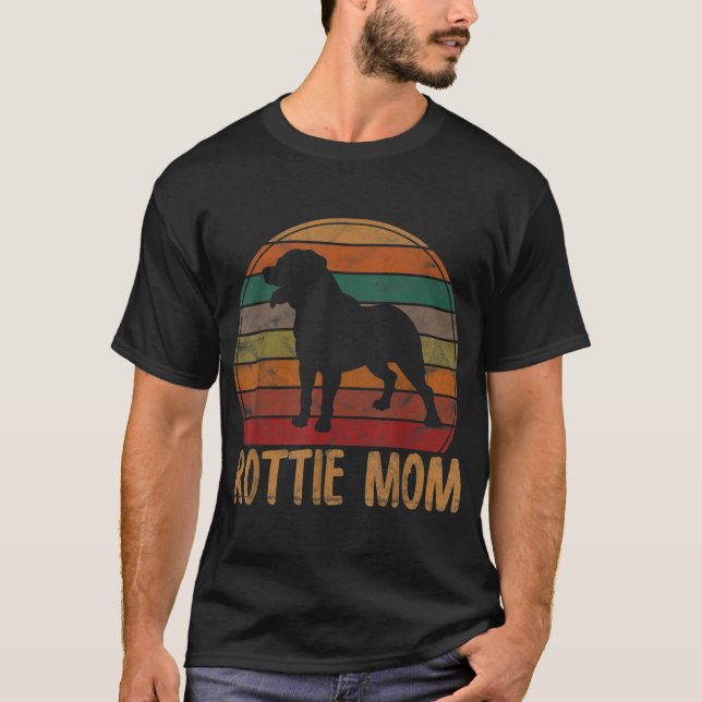 T-shirt Retro Rottweiler Mom Gift Rott Dog Mother Pet Rott (Devant)