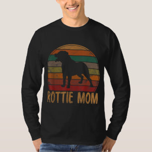 T-shirt Retro Rottweiler Mom Gift Rott Dog Mother Pet Rott