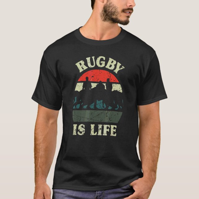 T-shirt Retro Rugby Life International Rugby Team Support (Devant)