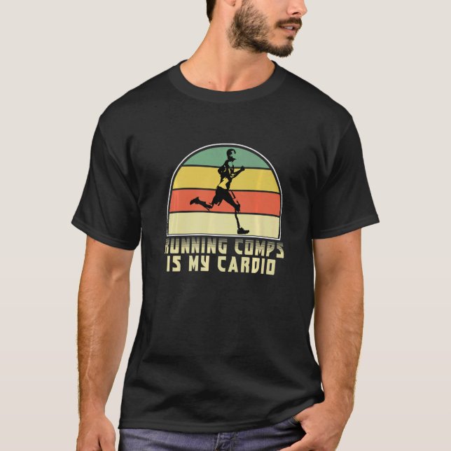 T-shirt Retro Running Is My Cardio Marathoner Marathon Run (Devant)