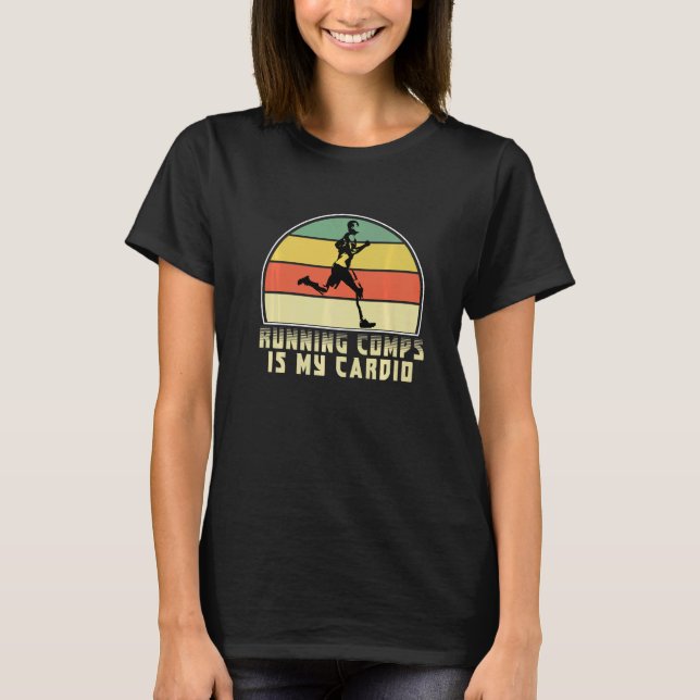 T-shirt Retro Running Is My Cardio Marathoner Marathon Run (Devant)