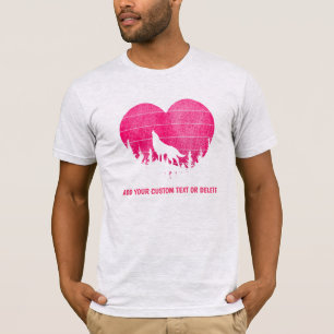 T-shirt Retro Saint Valentin cadeau Valentine Wolf Lover
