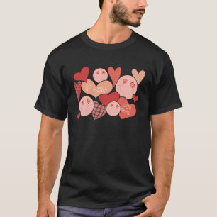 T-shirt Retro Saint Valentin Joyeux Visage Super Coeur mig