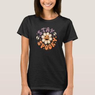 T-shirt Rétro Saison Effrayante Fleur Effrayante Vibes Som