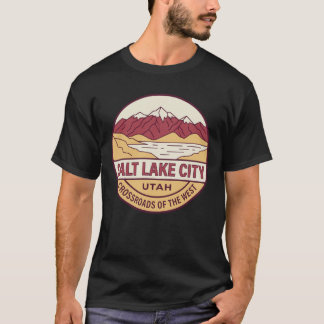 T-shirt Rétro Salt Lake City Utah Vintage Montagne Lac