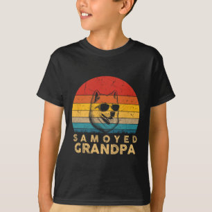 T-shirt Retro Samoyed Grand-Père Amoureux des chiens Paw P