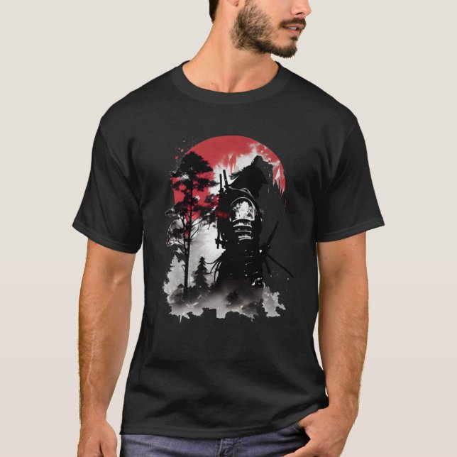 T-shirt Retro Samurai guerrier épée japonaise Ninja 1 (Devant)
