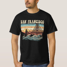Retro San Francisco Golden Gate Bridge Sunset