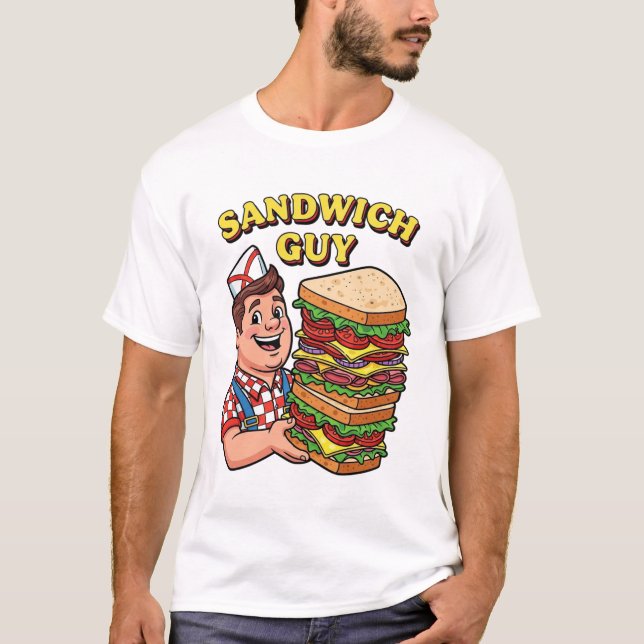 T-shirt Retro "Sandwich Guy" Illustration graphique (Devant)