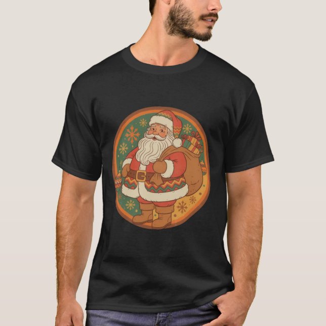 T-shirt Rétro Santa Tones Chaudes 70  (Devant)