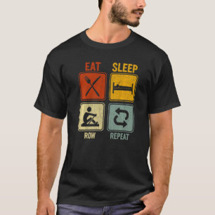 T-shirt Rétro Sarcastique Pour Rower Manger Ligne De Somme