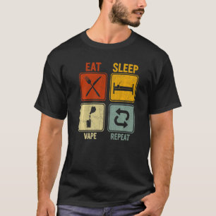 T-shirt Rétro Sarcastique Pour Vape Manger Sleep Répétitio