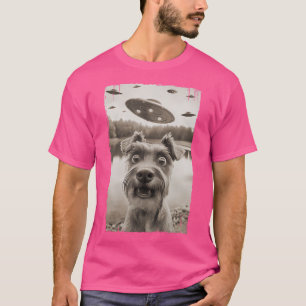 T-shirt Retro Schnauzer Ufo Rencontres - Funny Ufo Schnauz
