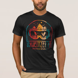 T-Shirt Retro Schweitzer Mountain Ski Sunset