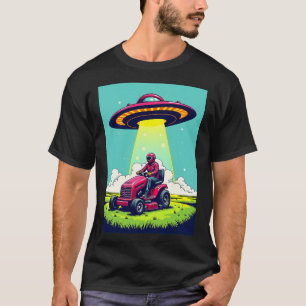 T-shirt Retro Sci Fi Cartoon Rocket Ship et tondeuse à lam