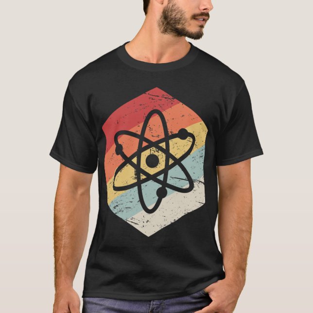 T-shirt Retro Science Atom Icon  friend (Devant)