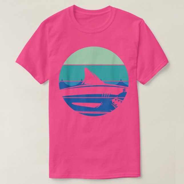 T-shirt Retro Sea Monster Ocean Animals Predator Shark  (Design devant)
