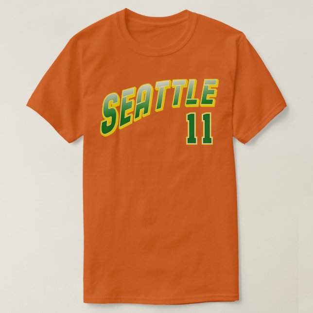 T-shirt Retro Seattle Numéro 11 1 (Design devant)