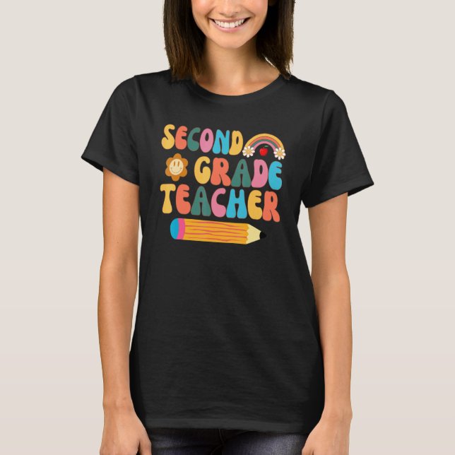T-shirt Retro Second Grade Teacher Back To School 2nd Grad (Devant)