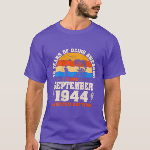 T-shirt Rétro Septembre 1944 78 Ans Amoureux de la pêche 7