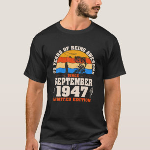 T-shirt Rétro Septembre 1947 75 Ans Amoureux de la pêche 7