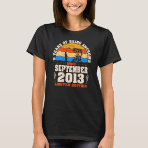 T-shirt Retro Septembre 2013 9 Année Pêche 9e Naissance
