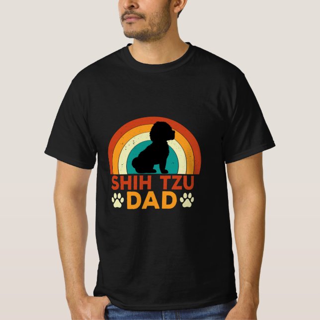 T-shirt Retro Shih Tzu Papa (Devant)