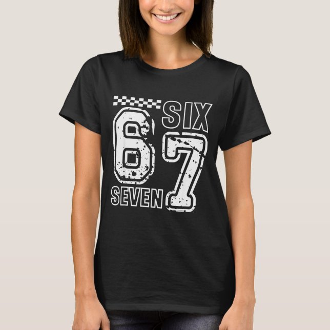T-shirt Rétro Six Sept Numéros Humour Intelligent 6 7 Mème (Devant)