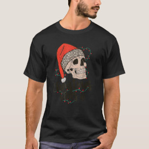 T-shirt Retro Skeleton Vibes de Noël Père Noël Skull Happy