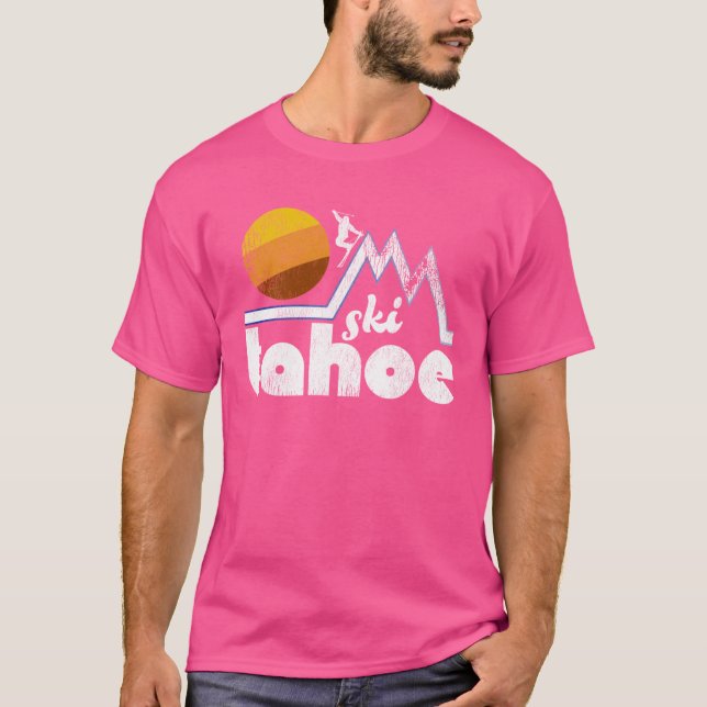 T-shirt Retro Ski Tahoe surdimensionné (Devant)