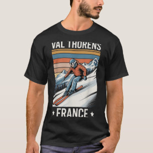 T-shirt Retro Skiing Val Thorens France, Station de ski fr